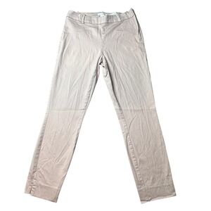 H&M Pants Womens 8 Beige Slim Fit Ankle Side Zip Stretch Cotton 0573716 9